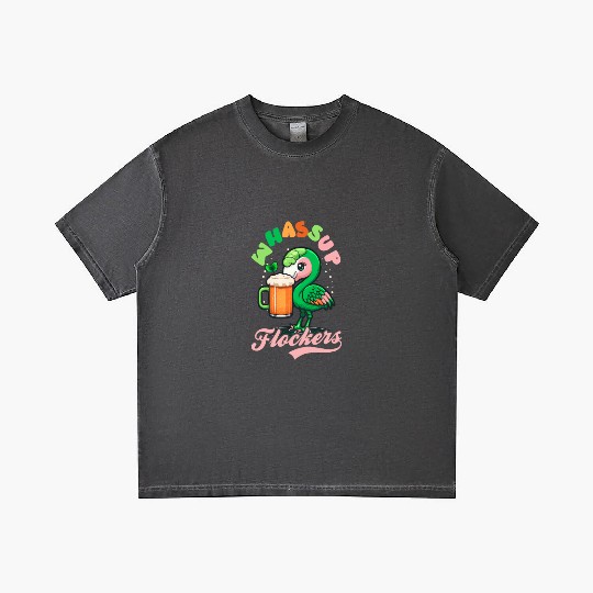 Irish Flamingo St Patricks Whasup Flockers Gradient T Shirts