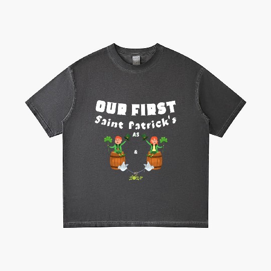 Husband Wife ,Our First St Patrick's Day As Mr&Mrs Gradient T Shirts