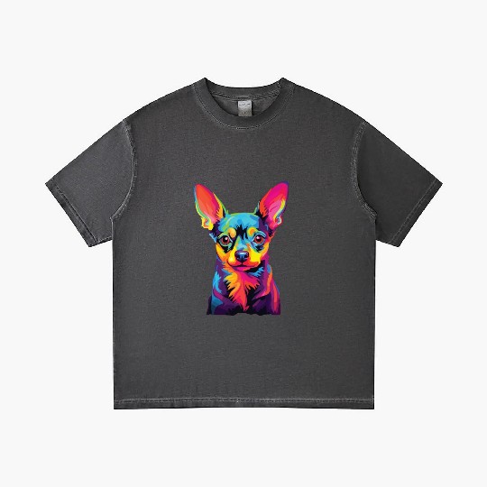 Watercolor Colorful Russian Toy Terrier Gradient T Shirts
