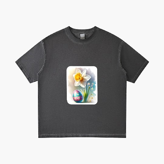 A Beautiful Daffodil With an Easter Egg Gradient T Shirts