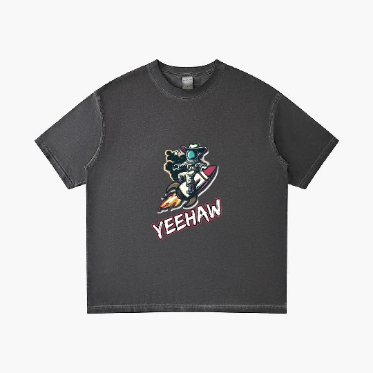 Space Cowboy Riding a Rocket with Yeehaw Slogan Gradient T Shirts