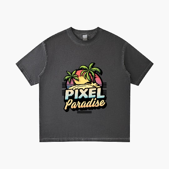 Pixel Paradise Sunset Gradient T Shirts