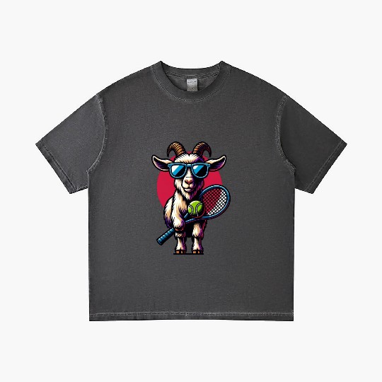 Goat Tennis Player Court Match Design Gradient T Shirts