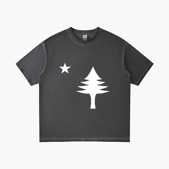 Pine tree and star 1901 flag of Maine State Gradient T Shirts