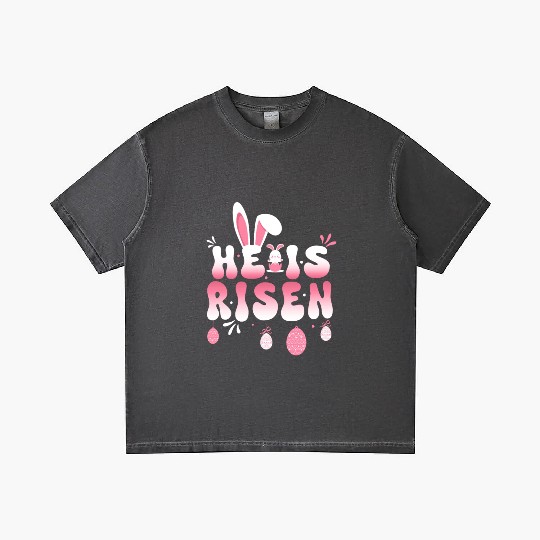 He Is Risen Easter Celebration Theme Bunny Eggs Gradient T Shirts