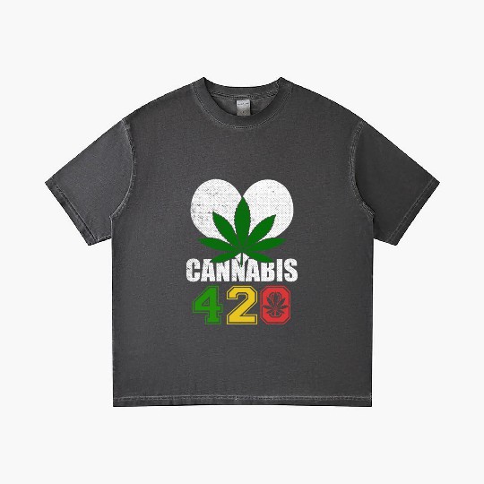 Sidesplitting 420 Love Herb Weed Marijuana Design Gradient T Shirts
