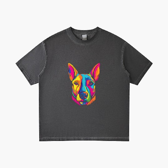 Watercolor Colorful Miniature Bull Terrier Gradient T Shirts