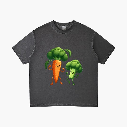 Carrot Dancing with Broccoli Gradient T Shirts