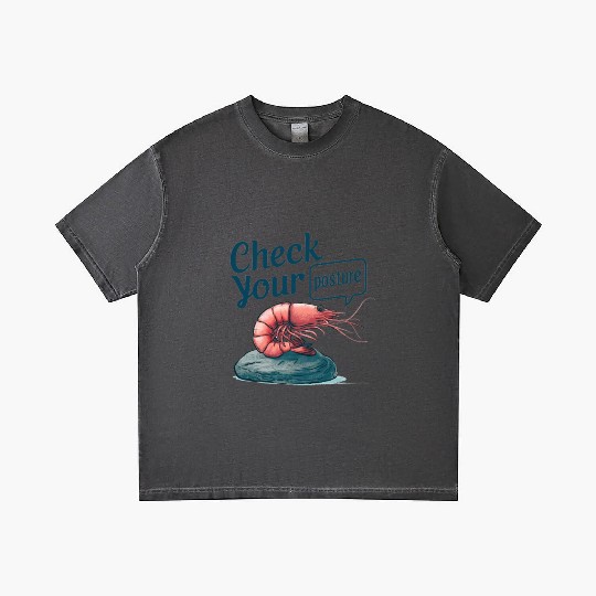Funny Shrimp "Check Your Posture" Gradient T Shirts