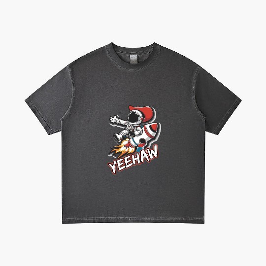 Space Cowboy Riding a Rocket with Yeehaw Slogan Gradient T Shirts