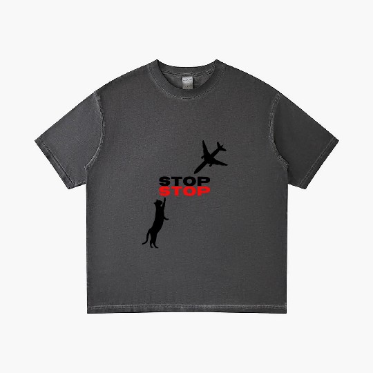 Funny Hilarious Cat Kitty Stop Airplane In Mid Air Gradient T Shirts