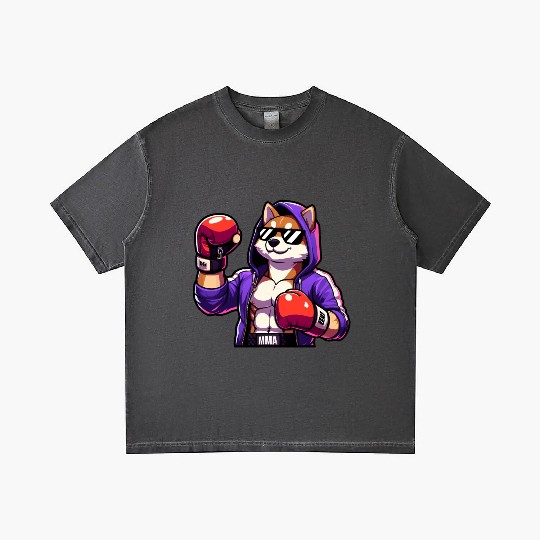 MMA Fighter Fox with Purple Jacket Gradient T Shirts