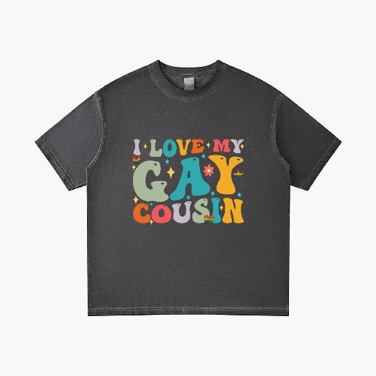 I Love My Gay Cousin Family LGBTQ Pride Groovy Gradient T Shirts