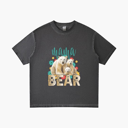 Mama Bear Gift Rose Flowers Mama Bear with 2 Cubs Gradient T Shirts