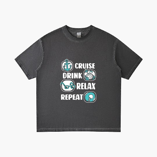 Cruise Drink Relax Repeat Cruise Ship Cruise Gradient T Shirts
