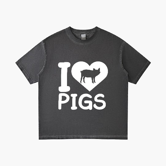 I Love Pigs pig heart piggy piglet Silhouette Gradient T Shirts