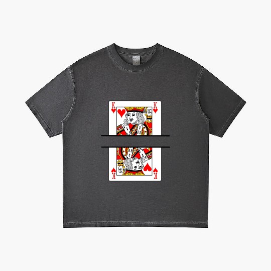 Playing card hearts king with banner space Gradient T Shirts