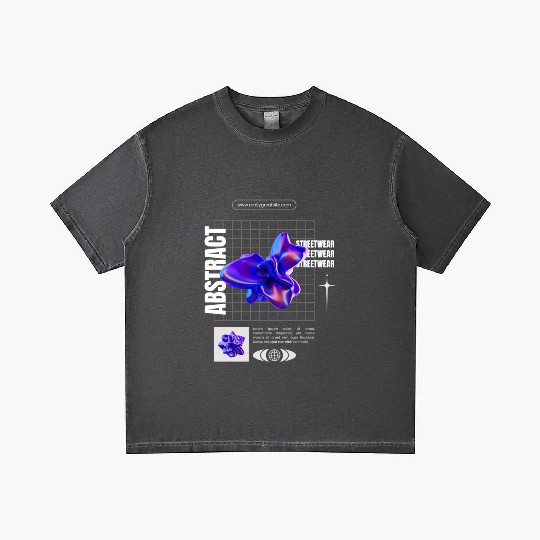 Black Blue Abstract Streetwear Gradient T Shirts