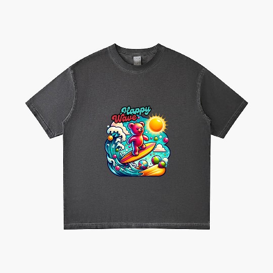 Happy Wave: Surfing Teddy Adventure Gradient T Shirts