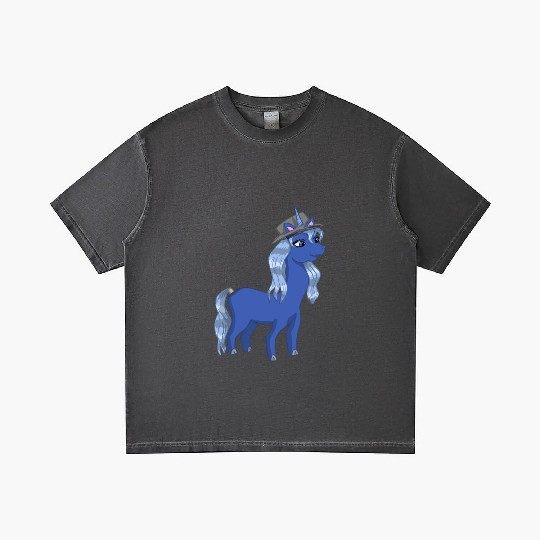 cute blue unicorn wearing a hat back to school fun Gradient T Shirts