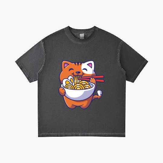 Cat Ramen Noodle Japanese Anime Manga Ramen Kawaii Gradient T Shirts