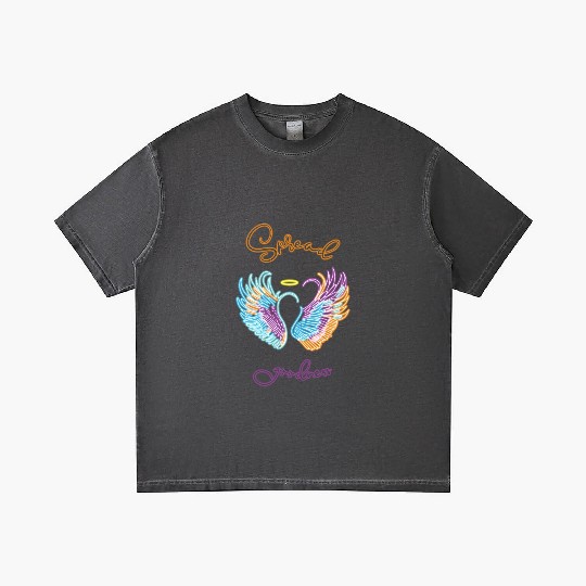 Neon angel wings with helo Gradient T Shirts