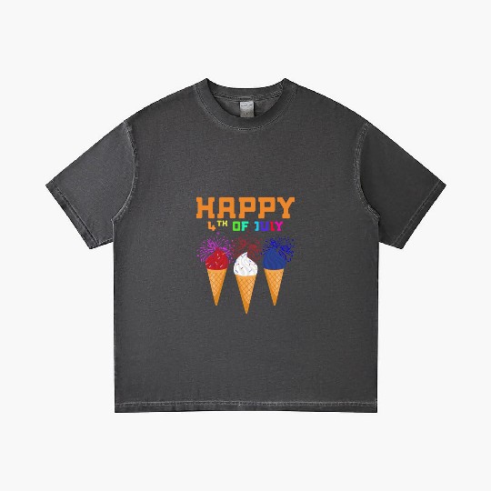 Celebrate Independence Day with Fireworks Ice Crea Gradient T Shirts