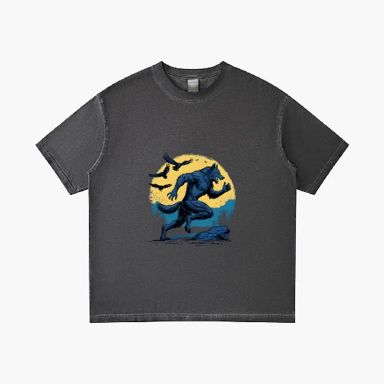 Running Werewolf with Crows Gradient T Shirts