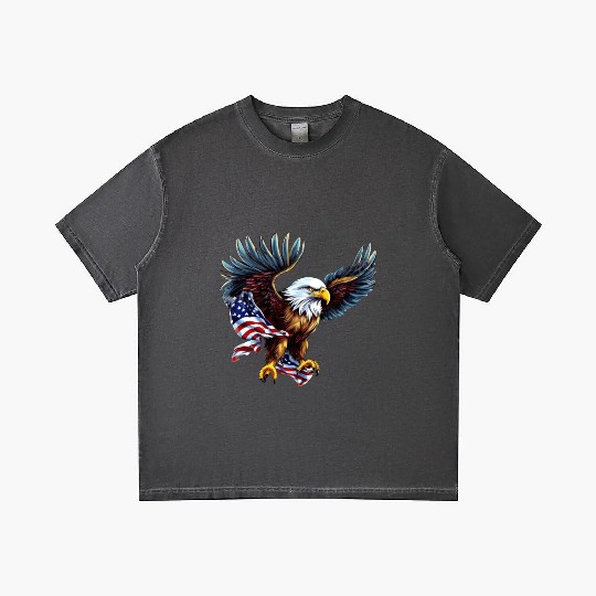 4th Of July US flag with eagle Gradient T Shirts
