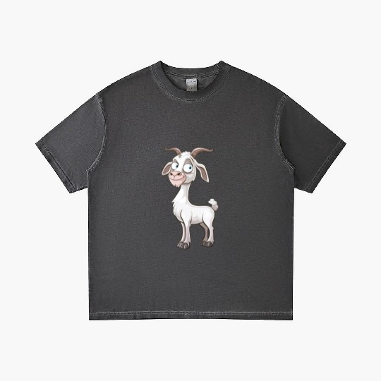 Cheerful Goofy Goat Character Gradient T Shirts