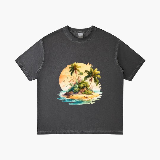 Tropical Watercolor Paradise, Summer Clipart Gradient T Shirts