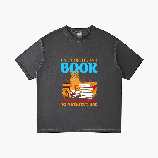 Cat, Coffee, and Book - Perfect Day Ingredients Gradient T Shirts