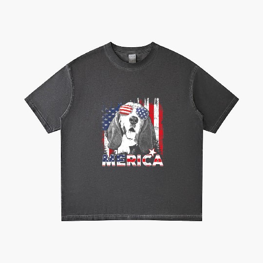 Basset Hound 4th Of July US Flag Merica Dog Lover Gradient T Shirts