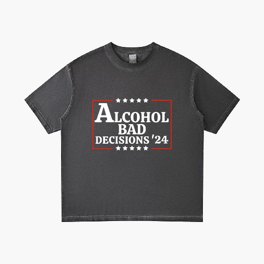 Alcohol & Bad Decisions 2024 Funny Presidential Gradient T Shirts