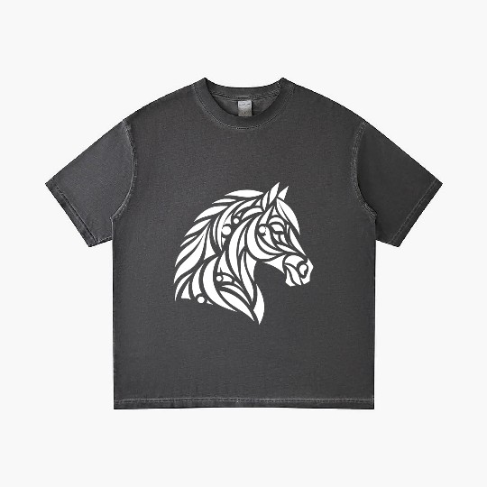 Elegant Tribal Horse Head Portrait Pony Tattoo Gradient T Shirts