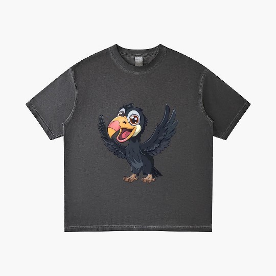 Joyful California Condor Cartoon Character Gradient T Shirts