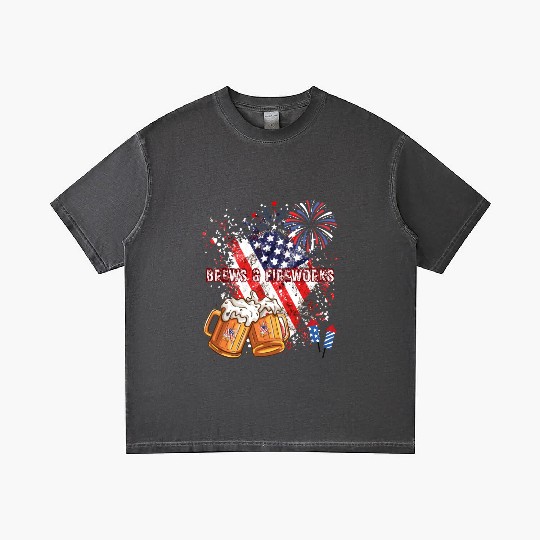 Brews & Fireworks 4th of July Independence Day Gradient T Shirts