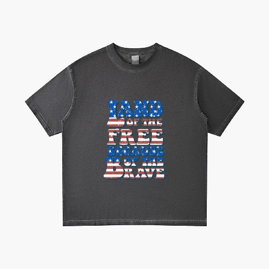US Flag Land Of The Free Because Of The Brave Gradient T Shirts