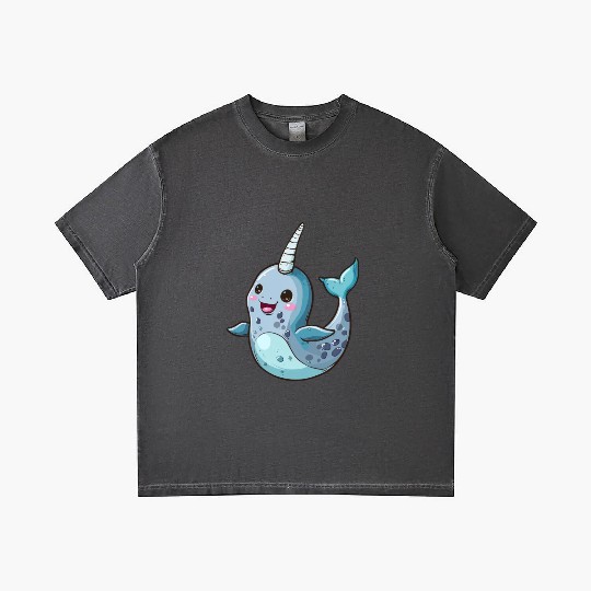Adorable Narwhal Cartoon Enchantment Gradient T Shirts