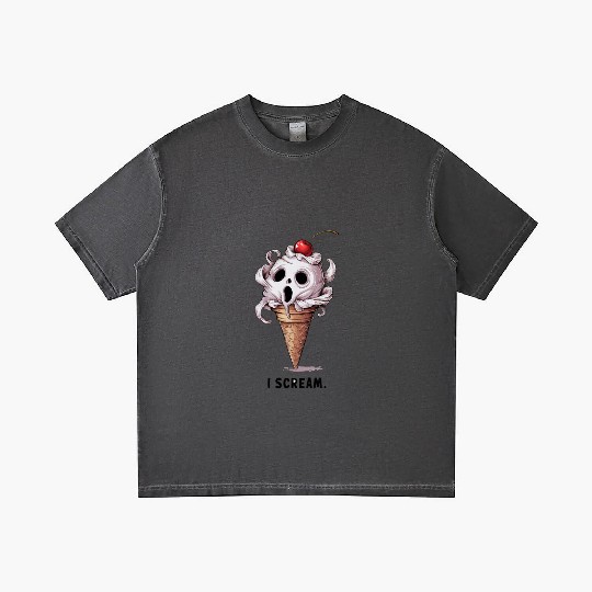 I Scream Ice Cream Skull Art Gradient T Shirts