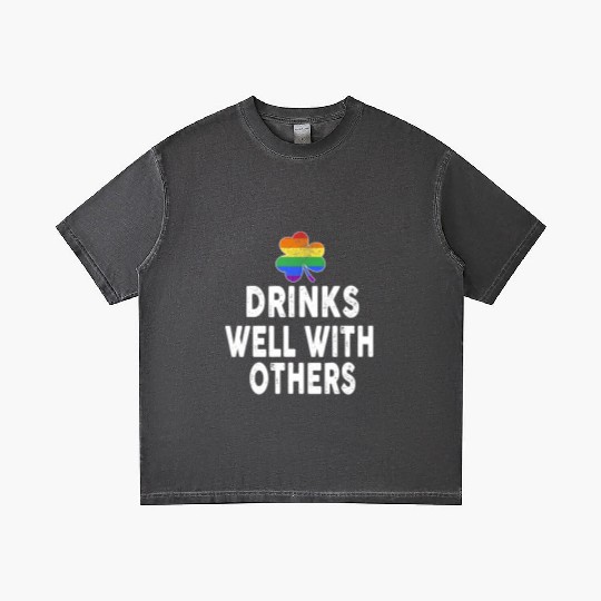 Drinks Well With Others LGBT Gay St Patricks Day Gradient T Shirts