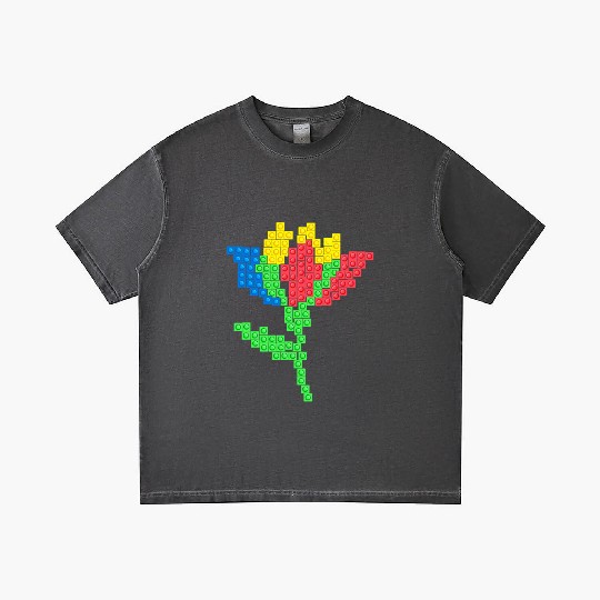 Master Builder Building Blocks Brick Flower Gradient T Shirts