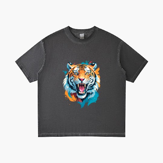 Colorful Tiger Face Gradient T Shirts