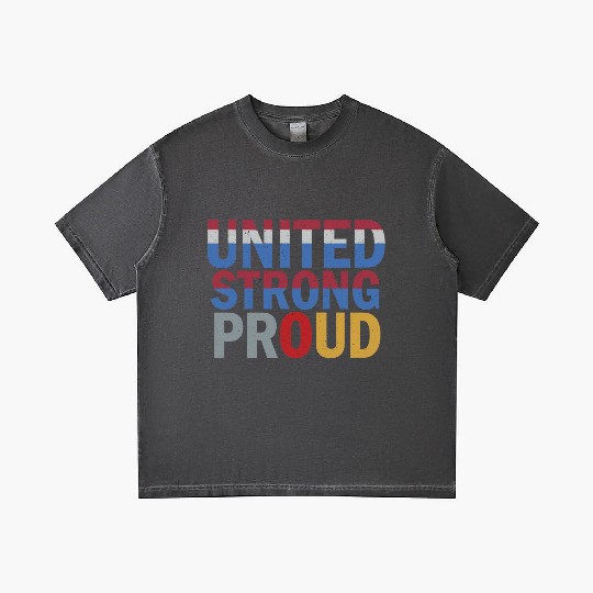 Patriotic United Color Block Design Gradient T Shirts