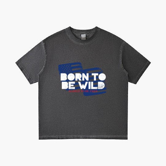 Born To Be Wild Raised To Be Free 4th of July Gradient T Shirts