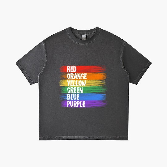red orange yellow green blue purple colored brush Gradient T Shirts