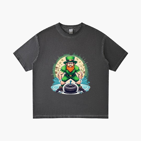 St. Patrick's Day Shamrock St Paddy's Day Curling Gradient T Shirts