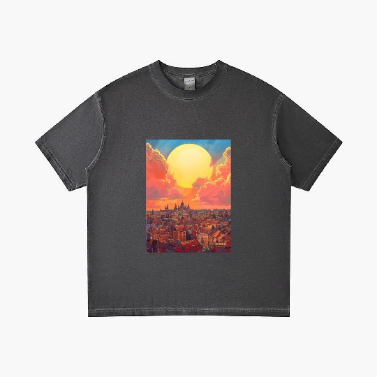 Sunset in Dublin Ireland Gradient T Shirts