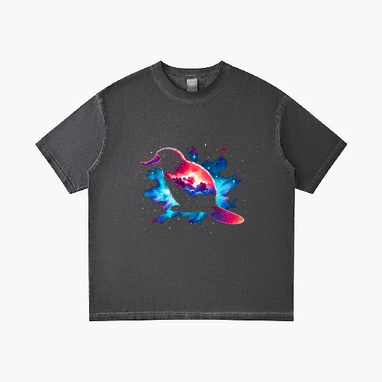 Cool Platypus Galaxy Space Art Gradient T Shirts