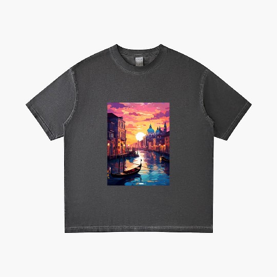 Sunset in Venice Italy Gradient T Shirts